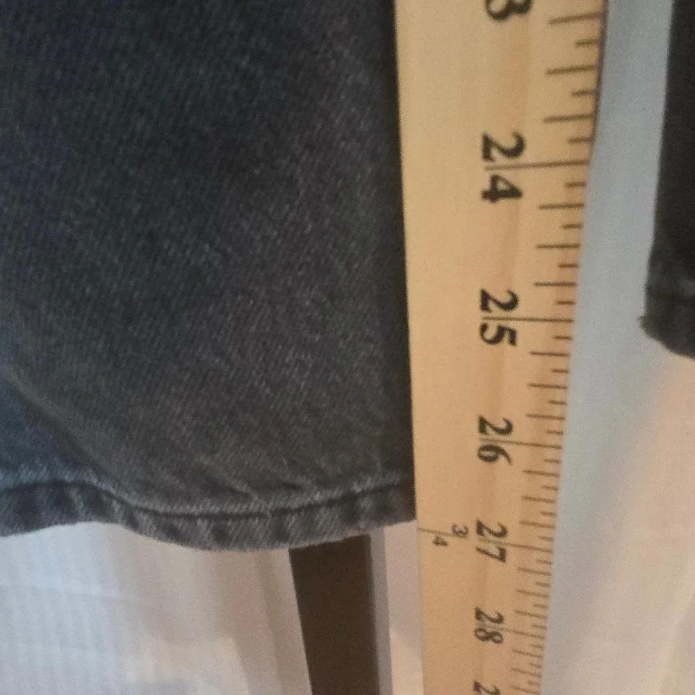 Reformation Cynthia High Rise‎ Straight Jeans Gray Patch Detail 26